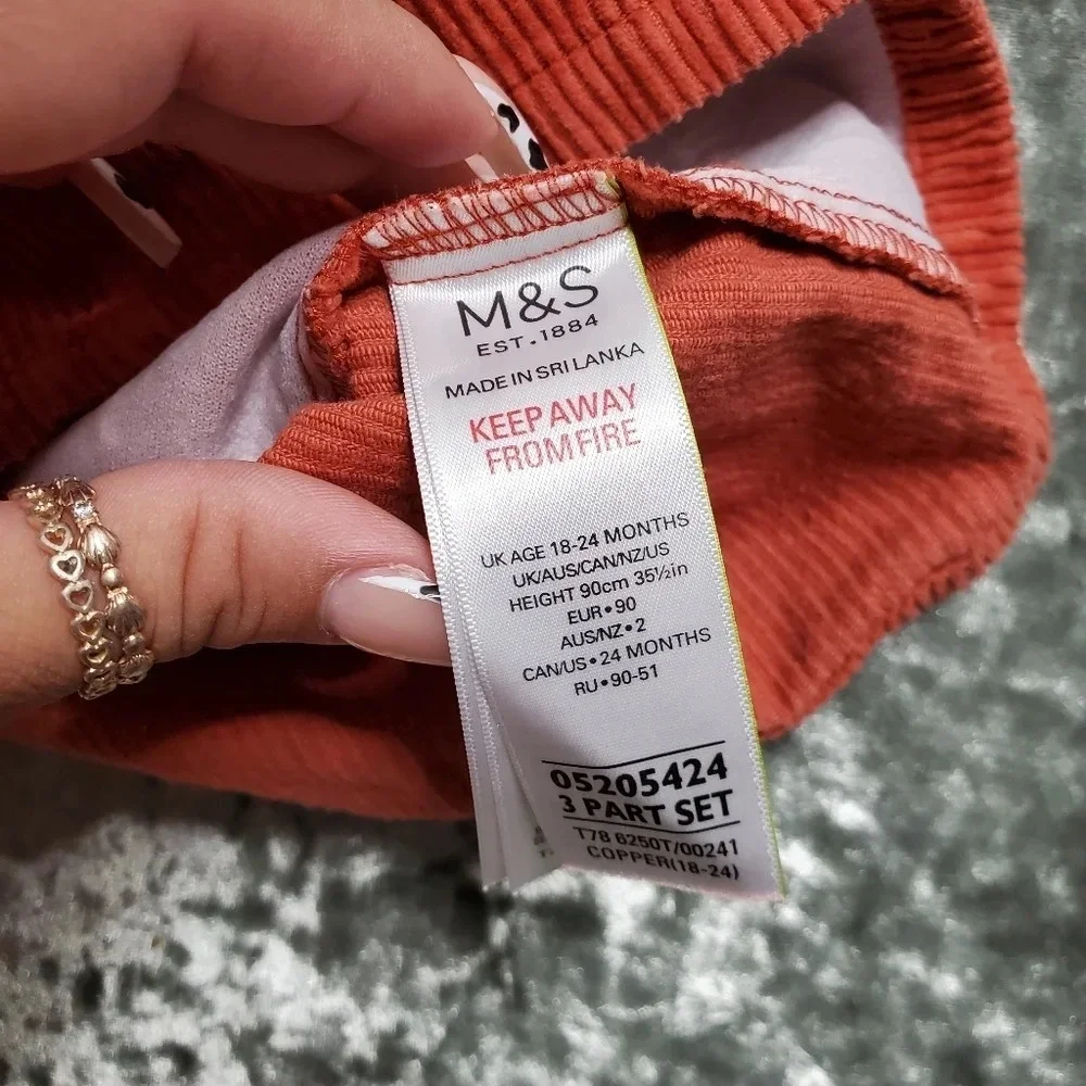 Marks &‎ Spencer Corduroy Rust Dress